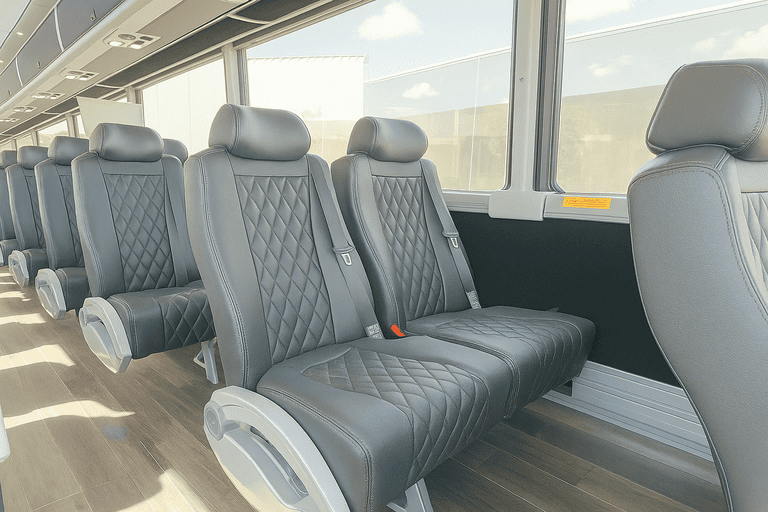 interior of Coach Bus Bakersfield charter bus